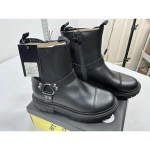 Girls New Art Class Crosby Chunky Moto Ankle Boots Size 3 Black Chunky Heel